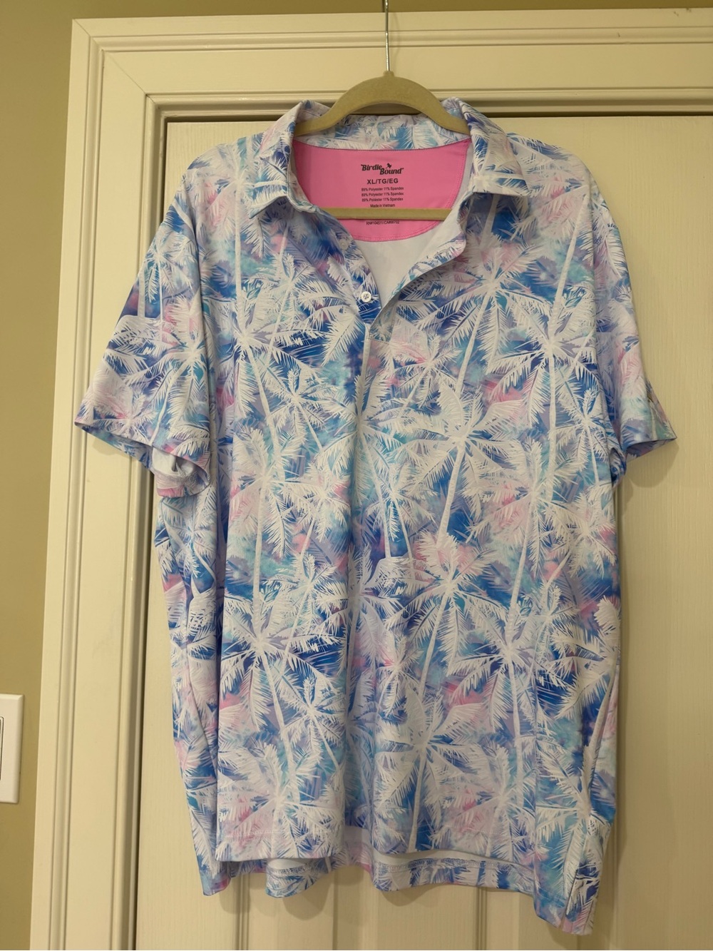 Birdiebound Palm-Print Short Sleeve Polo